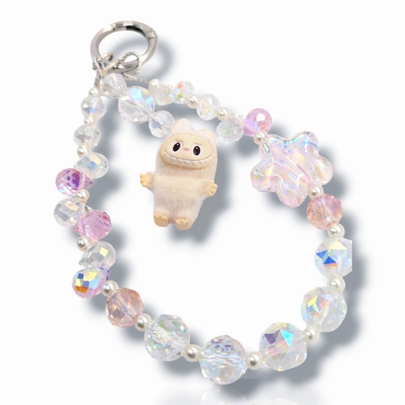 Crystal Beaded Labubu Monster Phone Charm - Picture 3 of 4